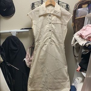 Miu Miu cream and black dress.